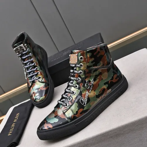 Wholesale Philipp Plein PP High Tops Shoes For Men #1400019 $88.00 USD, Wholesale Quality Replica Philipp Plein PP High Tops Shoes