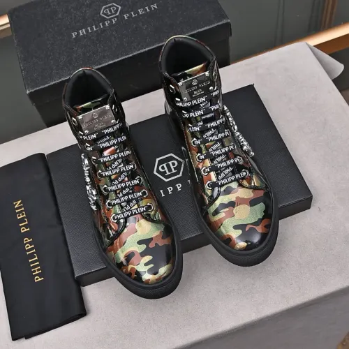 Replica Philipp Plein PP High Tops Shoes For Men #1400019 $88.00 USD for Wholesale