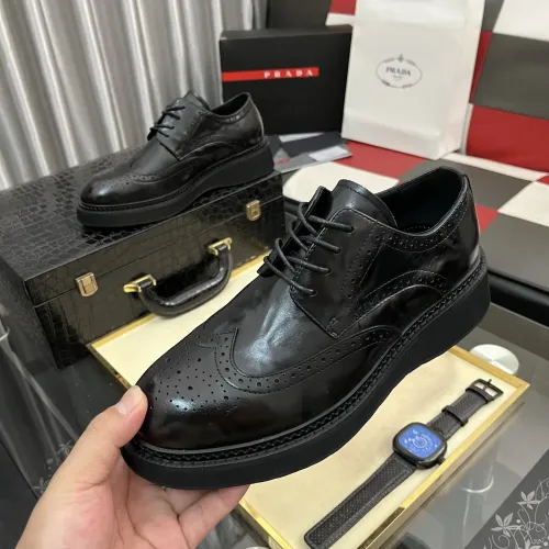 Wholesale Prada Leather Shoes For Men #1400055 $115.00 USD, Wholesale Quality Replica Prada Leather Shoes