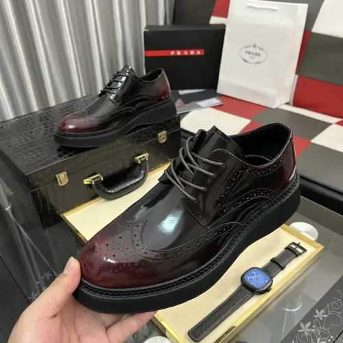 Wholesale Prada Leather Shoes For Men #1400057 $115.00 USD, Wholesale Quality Replica Prada Leather Shoes