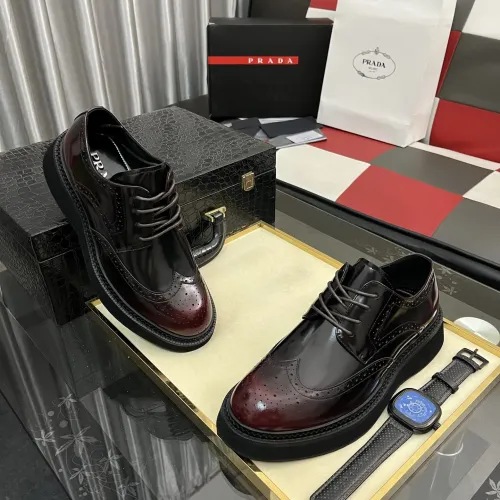 Replica Prada Leather Shoes For Men #1400057 $115.00 USD for Wholesale