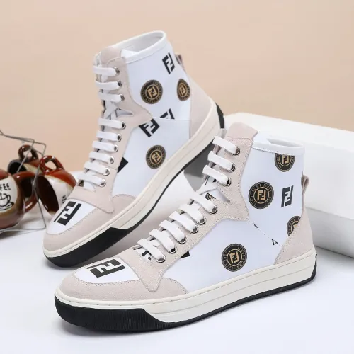 Wholesale Fendi High Tops Casual Shoes For Men #1400170 $80.00 USD, Wholesale Quality Replica Fendi High Tops Casual Shoes