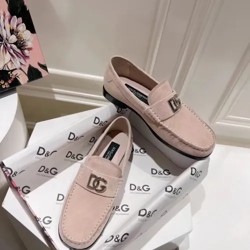 Replica Dolce & Gabbana D&G Leather Shoes For Women #1400752 $118.00 USD for Wholesale