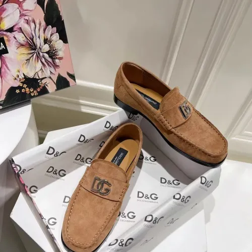 Replica Dolce & Gabbana D&G Leather Shoes For Women #1400753 $118.00 USD for Wholesale