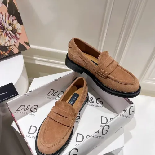 Replica Dolce & Gabbana D&G Leather Shoes For Women #1400757 $122.00 USD for Wholesale