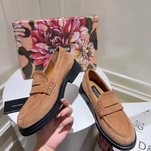 Replica Dolce & Gabbana D&G Leather Shoes For Women #1400757 $122.00 USD for Wholesale