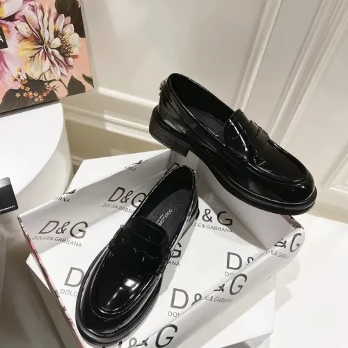 Replica Dolce & Gabbana D&G Leather Shoes For Women #1400759 $122.00 USD for Wholesale