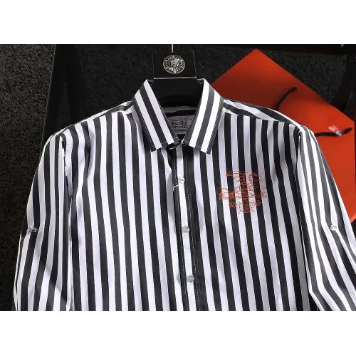 Replica Hermes Shirts Long Sleeved For Men #1402043 $40.00 USD for Wholesale