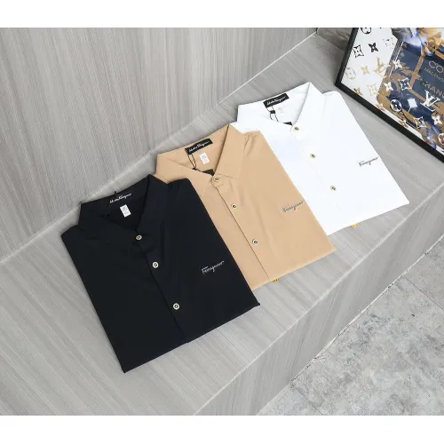 Replica Salvatore Ferragamo Shirts Short Sleeved For Men #1402767 $52.00 USD for Wholesale