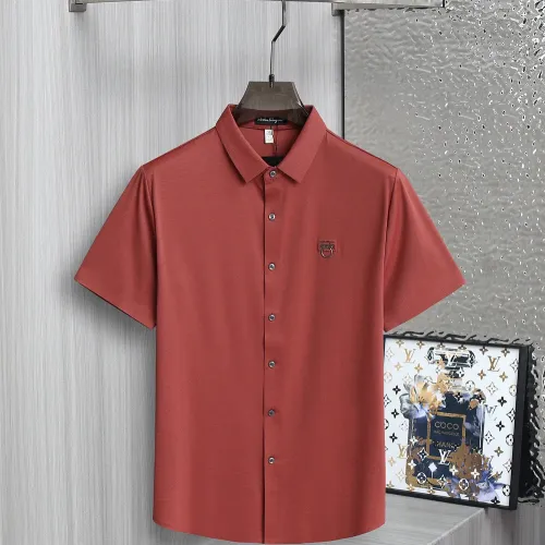 Wholesale Salvatore Ferragamo Shirts Short Sleeved For Men #1402771 $52.00 USD, Wholesale Quality Replica Salvatore Ferragamo Shirts