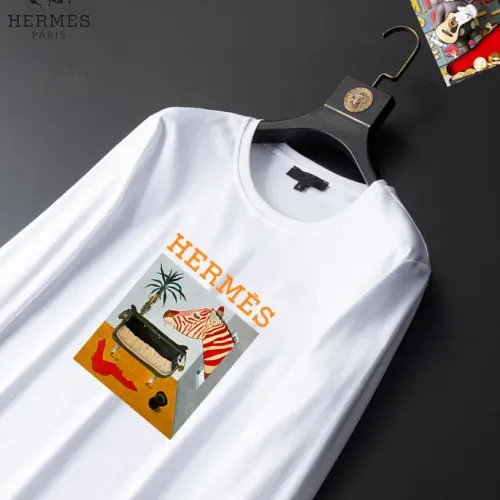 Replica Hermes T-Shirts Long Sleeved For Unisex #1403365 $34.00 USD for Wholesale