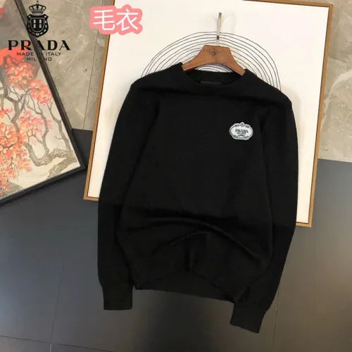 Wholesale Prada Sweaters Long Sleeved For Men #1403570 $42.00 USD, Wholesale Quality Replica Prada Sweaters