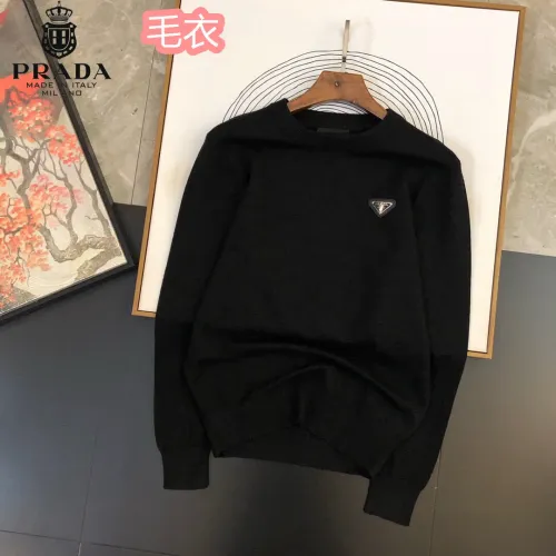 Wholesale Prada Sweaters Long Sleeved For Men #1403584 $42.00 USD, Wholesale Quality Replica Prada Sweaters