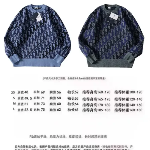 Replica Christian Dior Sweaters Long Sleeved For Unisex #1404136 $64.00 USD for Wholesale