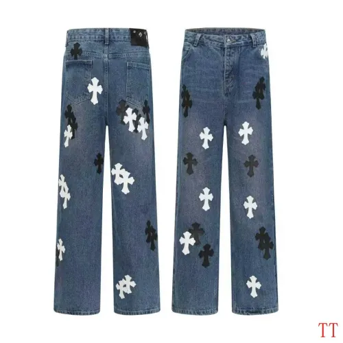 Wholesale Chrome Hearts Jeans For Men #1404165 $60.00 USD, Wholesale Quality Replica Chrome Hearts Jeans