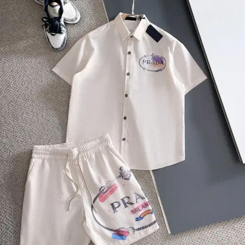 Wholesale Prada Tracksuits Short Sleeved For Men #1404445 $102.00 USD, Wholesale Quality Replica Prada Tracksuits