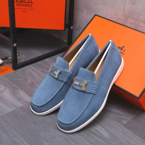 Replica Hermes Leather Shoes For Men #1407761 $102.00 USD for Wholesale