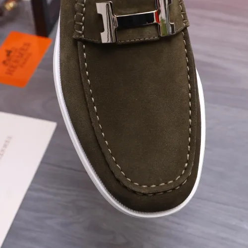 Replica Hermes Leather Shoes For Men #1407764 $102.00 USD for Wholesale