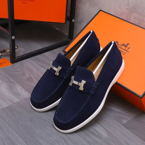 Replica Hermes Leather Shoes For Men #1407765 $102.00 USD for Wholesale