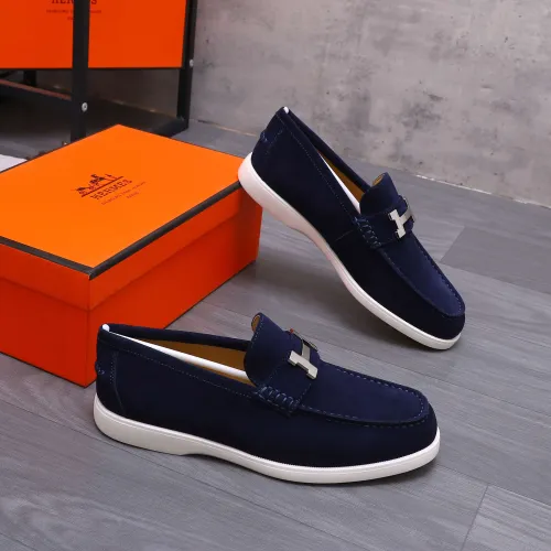 Replica Hermes Leather Shoes For Men #1407765 $102.00 USD for Wholesale