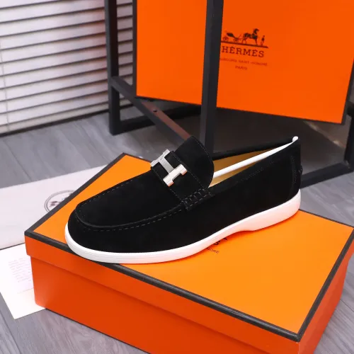 Replica Hermes Leather Shoes For Men #1407766 $102.00 USD for Wholesale