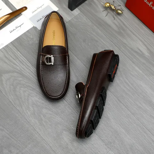Replica Salvatore Ferragamo Leather Shoes For Men #1407790 $82.00 USD for Wholesale