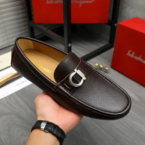 Replica Salvatore Ferragamo Leather Shoes For Men #1407790 $82.00 USD for Wholesale