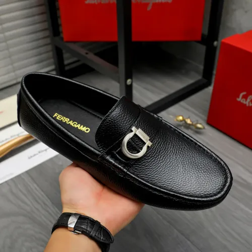 Replica Salvatore Ferragamo Leather Shoes For Men #1407791 $82.00 USD for Wholesale