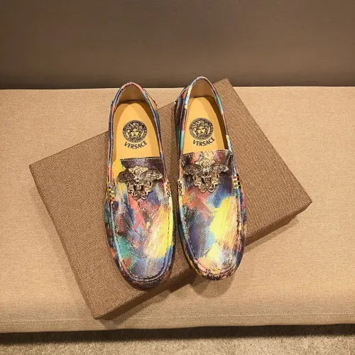 Wholesale Versace Leather Shoes For Men #1408363 $76.00 USD, Wholesale Quality Replica Versace Leather Shoes