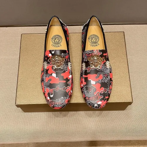 Wholesale Versace Leather Shoes For Men #1408364 $76.00 USD, Wholesale Quality Replica Versace Leather Shoes