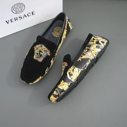 Wholesale Versace Leather Shoes For Men #1408366 $72.00 USD, Wholesale Quality Replica Versace Leather Shoes