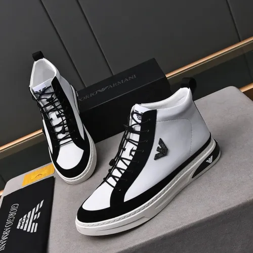 Wholesale Armani High Tops Shoes For Men #1408398 $82.00 USD, Wholesale Quality Replica Armani High Tops Shoes