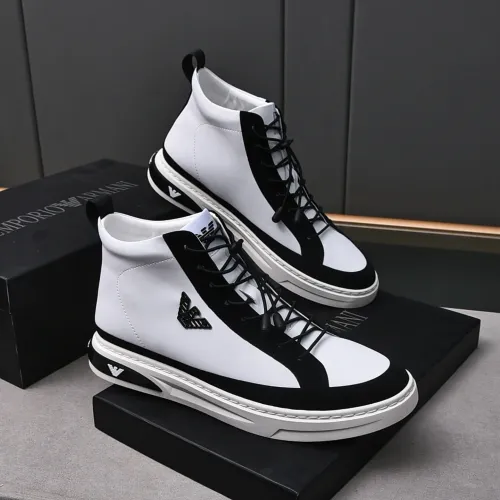 Replica Armani High Tops Shoes For Men #1408398 $82.00 USD for Wholesale