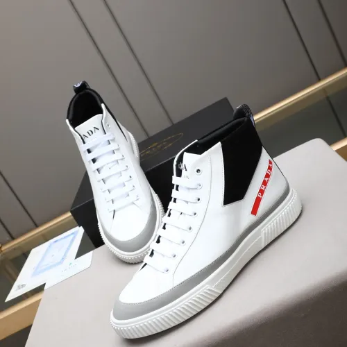 Wholesale Prada High Top Shoes For Men #1408401 $82.00 USD, Wholesale Quality Replica Prada High Top Shoes