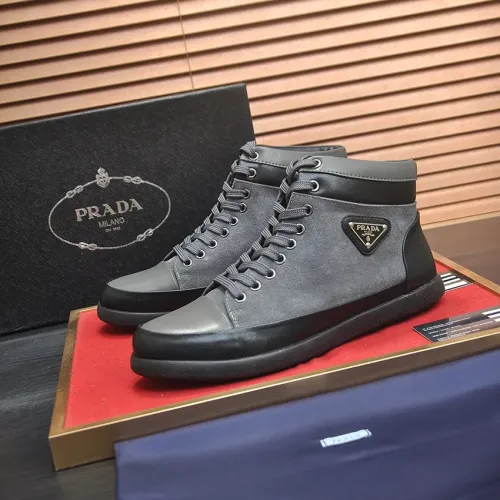 Wholesale Prada High Top Shoes For Men #1408513 $92.00 USD, Wholesale Quality Replica Prada High Top Shoes