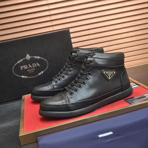 Wholesale Prada High Top Shoes For Men #1408515 $92.00 USD, Wholesale Quality Replica Prada High Top Shoes