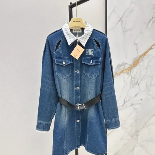 Wholesale MIU MIU Dresses Long Sleeved For Women #1408579 $98.00 USD, Wholesale Quality Replica MIU MIU Dresses
