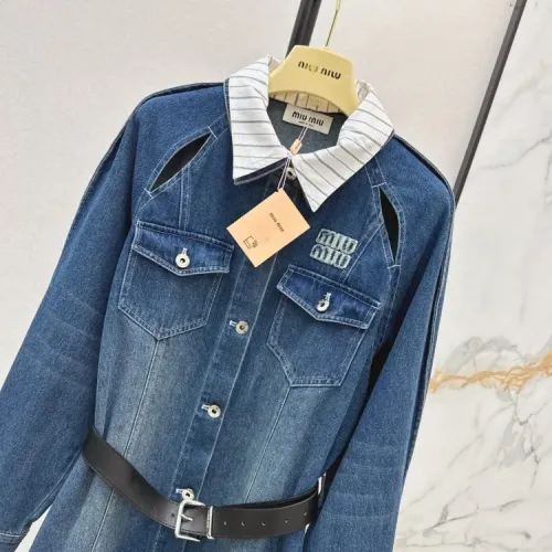 Replica MIU MIU Dresses Long Sleeved For Women #1408579 $98.00 USD for Wholesale