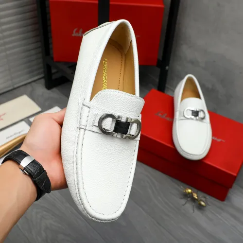 Replica Salvatore Ferragamo Leather Shoes For Men #1408680 $82.00 USD for Wholesale