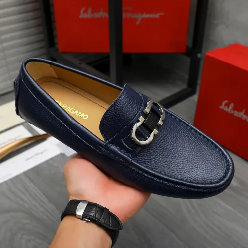 Replica Salvatore Ferragamo Leather Shoes For Men #1408681 $82.00 USD for Wholesale