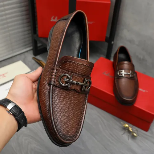 Replica Salvatore Ferragamo Leather Shoes For Men #1408683 $85.00 USD for Wholesale