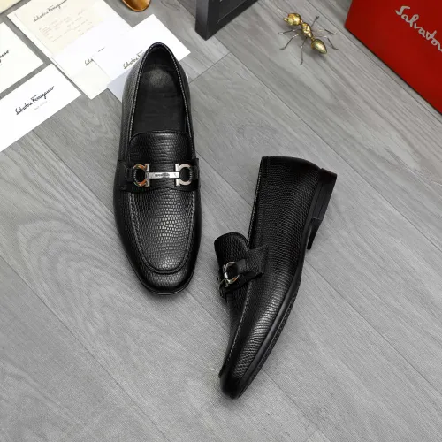 Replica Salvatore Ferragamo Leather Shoes For Men #1408688 $85.00 USD for Wholesale