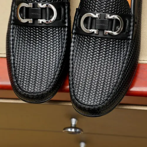 Replica Salvatore Ferragamo Leather Shoes For Men #1408692 $72.00 USD for Wholesale