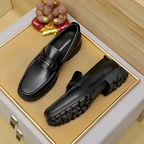 Replica Salvatore Ferragamo Leather Shoes For Men #1408693 $85.00 USD for Wholesale