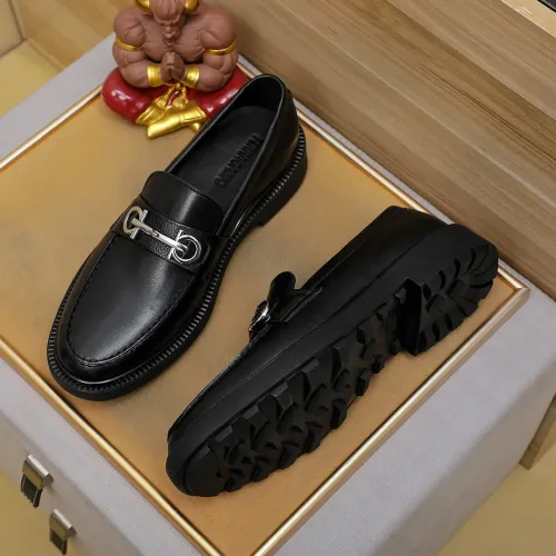 Replica Salvatore Ferragamo Leather Shoes For Men #1408694 $88.00 USD for Wholesale