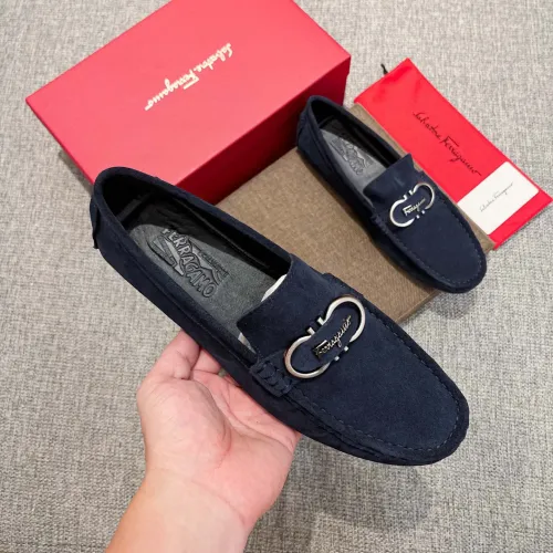 Replica Salvatore Ferragamo Leather Shoes For Men #1408697 $80.00 USD for Wholesale