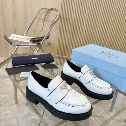 Replica Prada Leather Shoes For Women #1408699 $100.00 USD for Wholesale