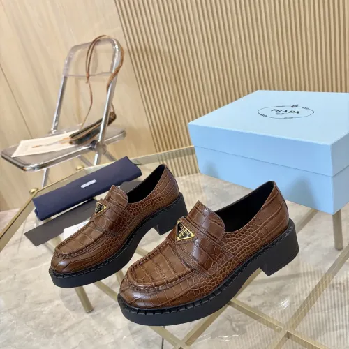 Wholesale Prada Leather Shoes For Women #1408701 $100.00 USD, Wholesale Quality Replica Prada Leather Shoes
