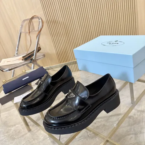 Wholesale Prada Leather Shoes For Women #1408703 $100.00 USD, Wholesale Quality Replica Prada Leather Shoes