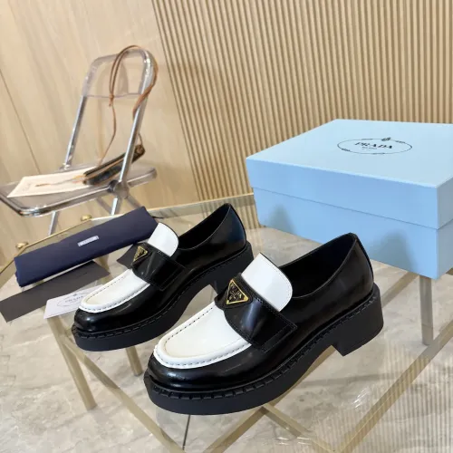 Wholesale Prada Leather Shoes For Women #1408707 $100.00 USD, Wholesale Quality Replica Prada Leather Shoes